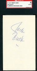 Jack Buck Signed 3x5 Index Card Sgc  Authentic Autograph
