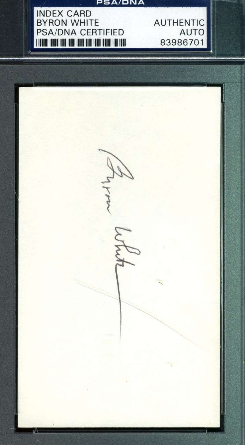 Byron Whizzer White Signed Psa/dna Coa 3x5 Index Card Authentic Autograph
