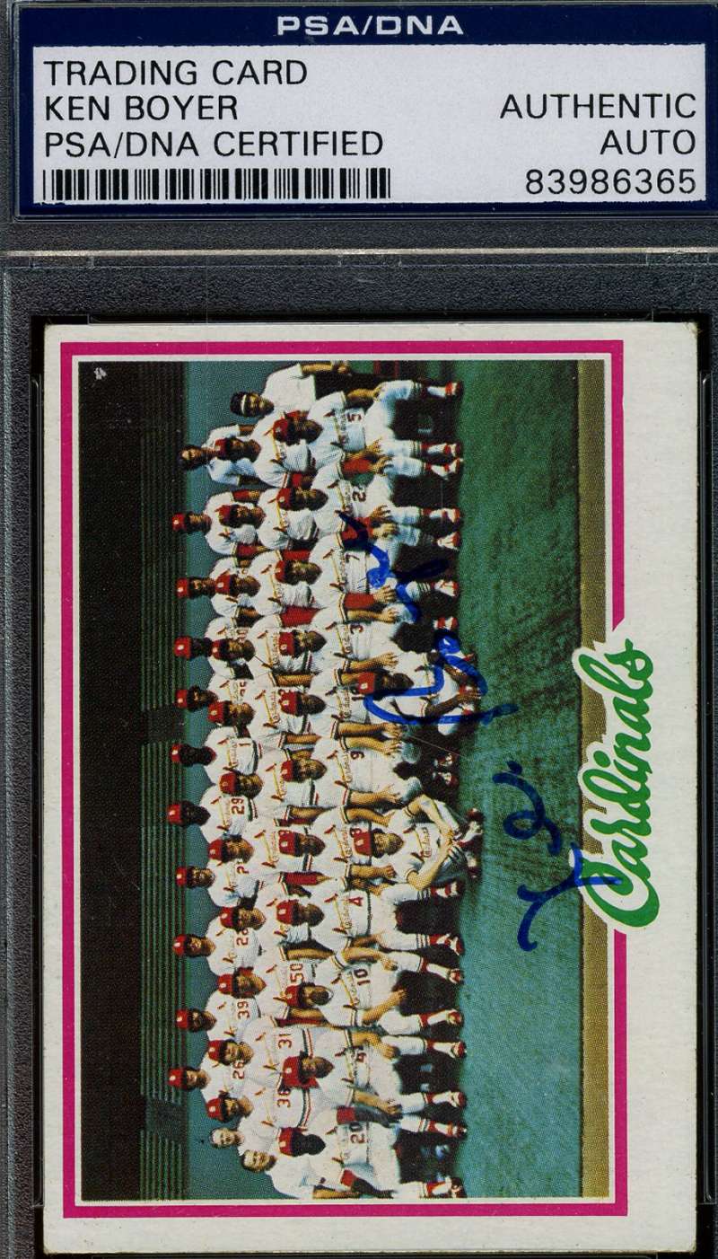 Ken Boyer 1978 Topps Hand Signed Psa/dna Original Authentic Autograph