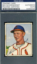 Red Schoendienst 1950 Bowman Hand Signed Psa/dna Original Authentic Autograph
