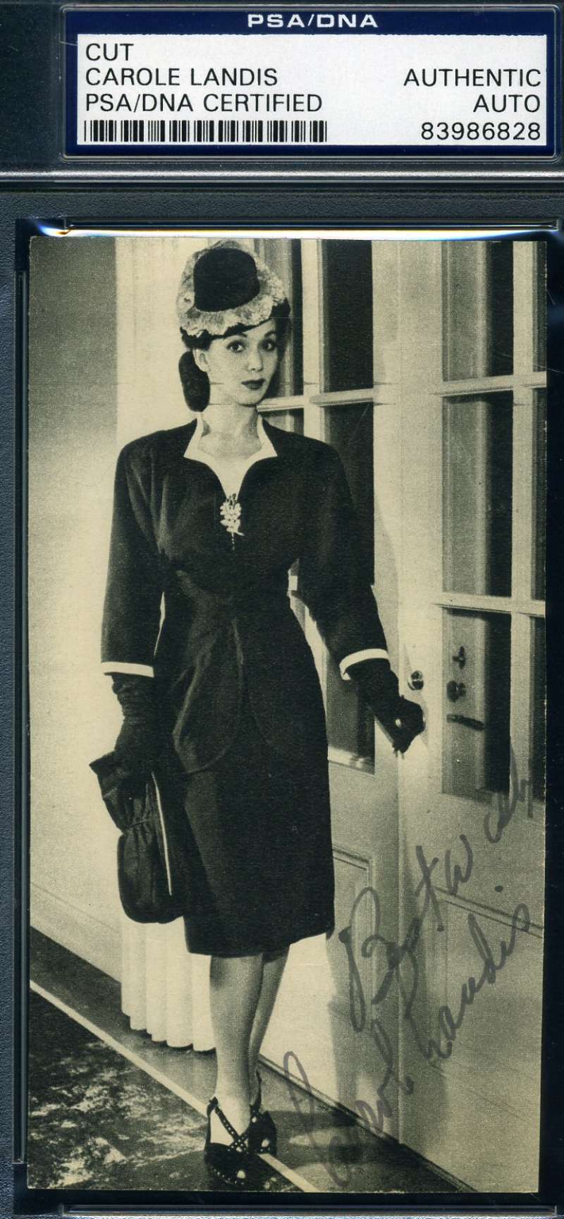 Carole Landis Hand Signed Psa/dna Cert 1940`s Photo Authentic Autograph