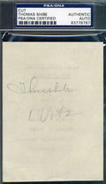 Thomas Shibe A`s Owner Signed Psa/dna Coa Album Page Authentic Autograph