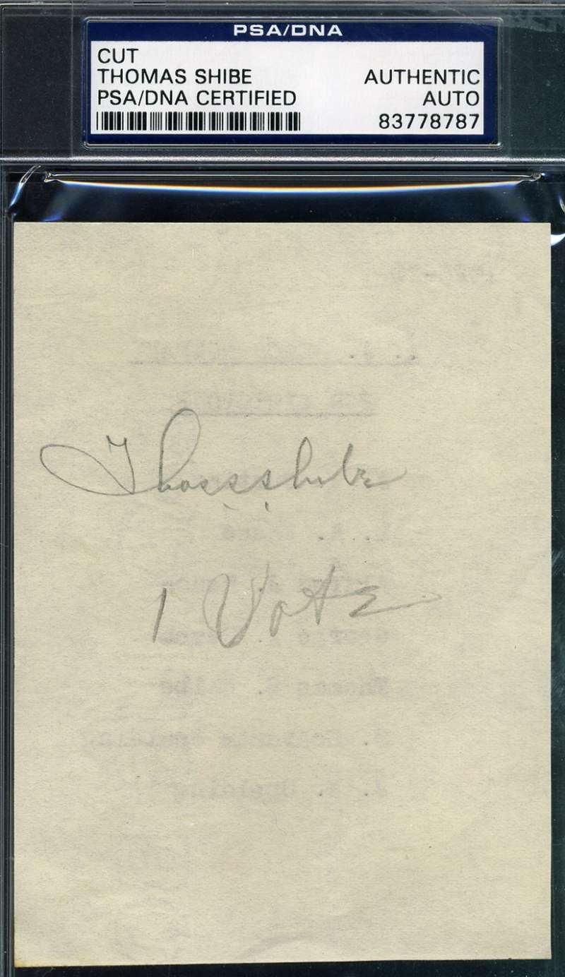 Thomas Shibe A`s Owner Signed Psa/dna Coa Album Page Authentic Autograph