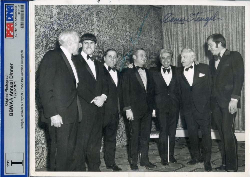 Casey Stengel Pie Traynor Earl Weaver Signed Psa/dna Type 1 Signed 8x10 Photo Autograph
