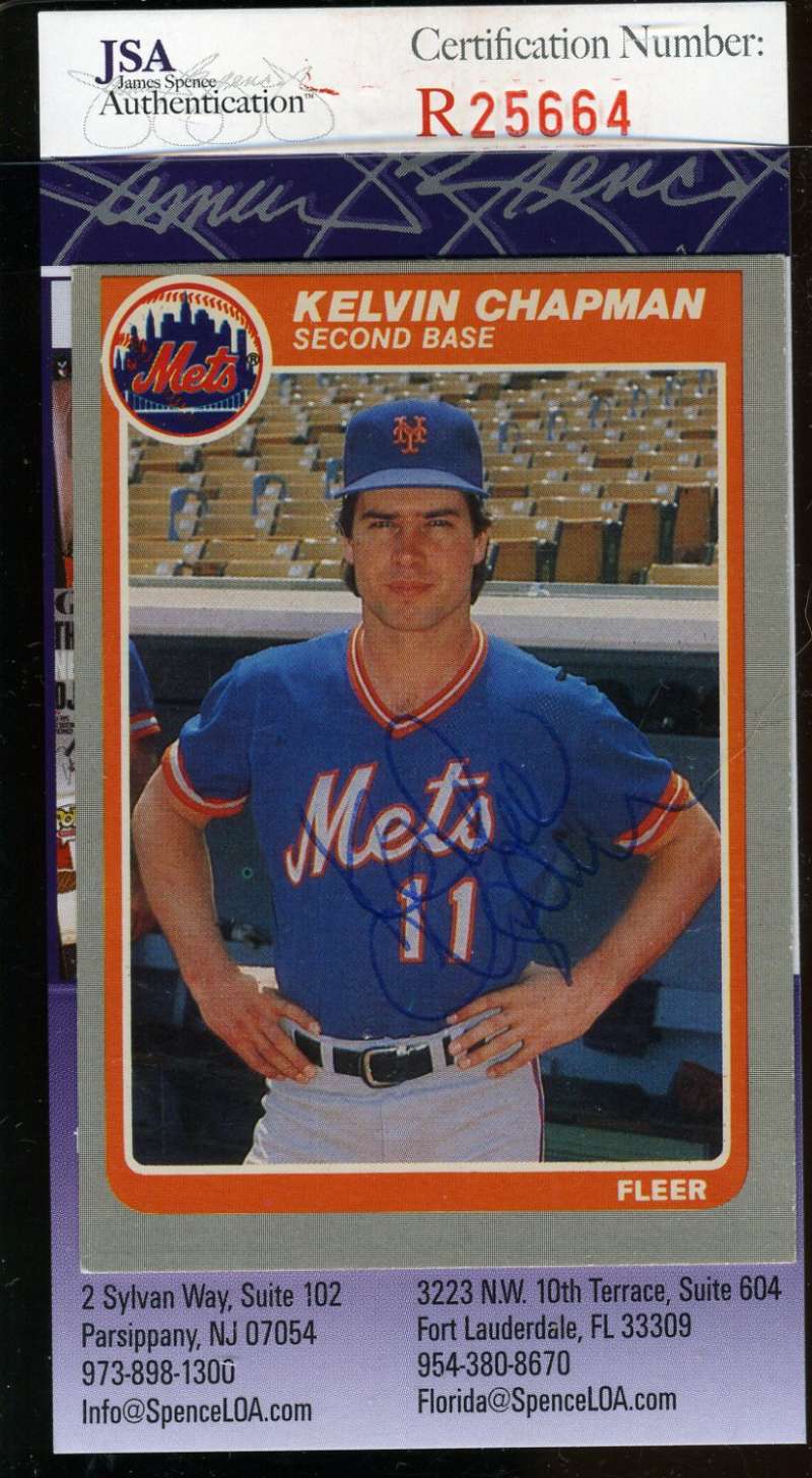 Kelvin Chapman Jsa Coa Autographed 1985 Fleer Authentic Hand Signed