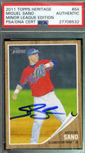 Miguel Sano Psa Dna Coa Autographed 2011 Topps Rookie Authentic Hand Signed