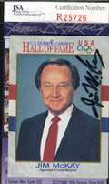 Jim Mckay Jsa Coa Autographed 1991 Impel Olympics  Authentic Hand Signed