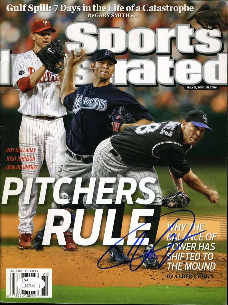 Ubaldo Jimenez Jsa Coa Autographed 1986 Si Hand Signed Authentic