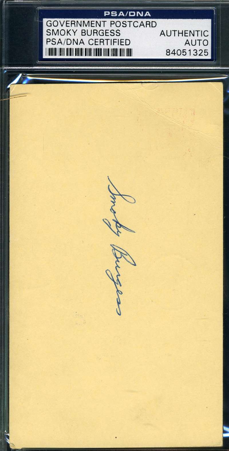 Smokey Burgess Psa Dna Coa Autograph 1956 Gpc Postcard Hand Signed Authentic