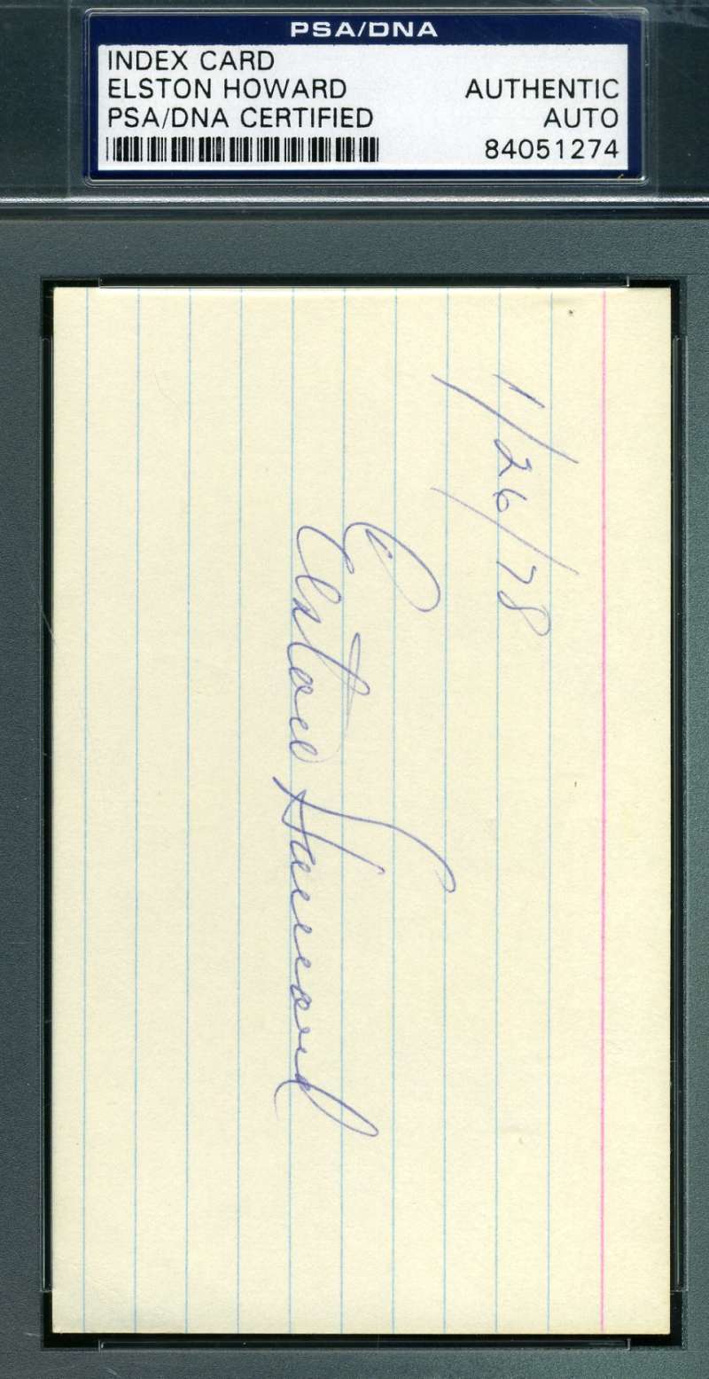 Elston Howard Psa Dna Coa Autograph 3x5 Index Card Hand Signed Authentic