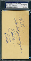 Les Richter Psa Dna Cert Autograph 1959 Gpc Hand Signed Authentic Rams