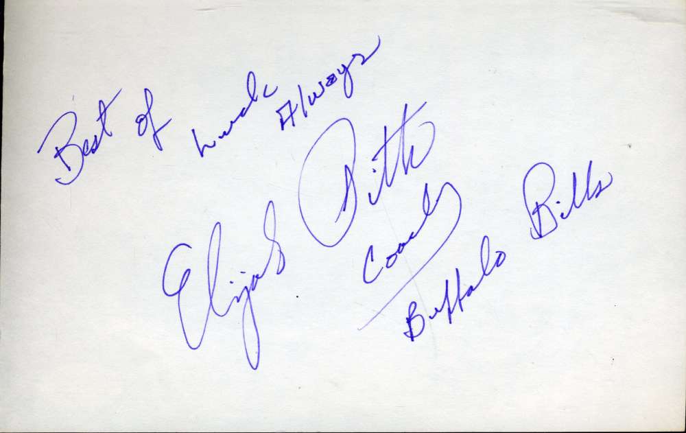 Elijah Pitts Psa Dna Coa Autograph 5x7 Index Card Hand Signed Authentic