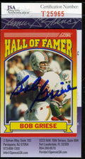 Bob Griese Jsa Coa Autographed 1990 Score Authenticated Hand Signed