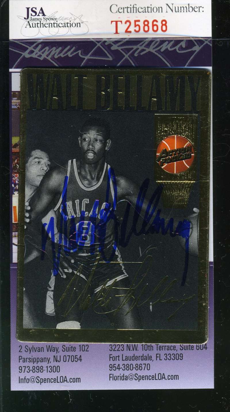 Walt Bellamy Jsa Coa Autographed 1994 Action Pack Authenticated Hand Signed