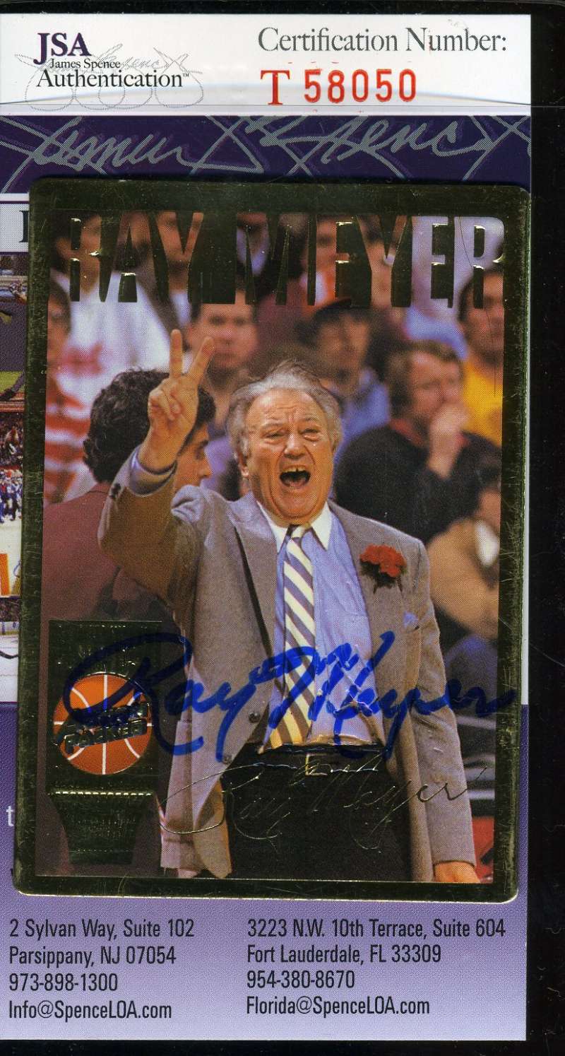 Ray Meyer Jsa Coa Autographed 1994 Action Packed Authenticated Hand Signed