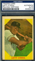 Lefty O`doul Psa Dna Coa Autograph 1960 Fleer Authentic Hand Signed