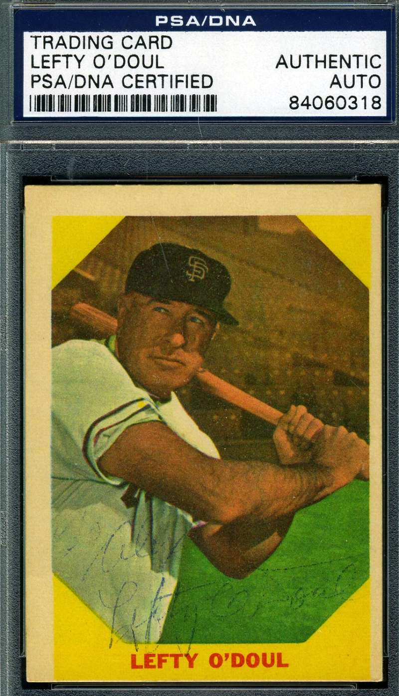 Lefty O`doul Psa Dna Coa Autograph 1960 Fleer Authentic Hand Signed