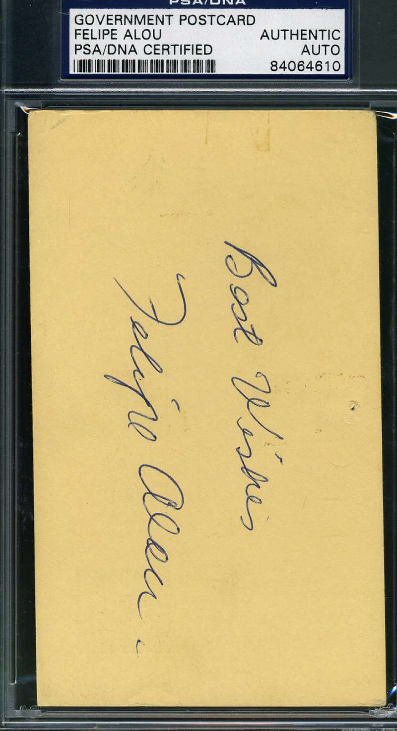 Felipe Alou Psa Dna Coa Autograph 1950`s Rookie Gpc Hand Signed Authentic