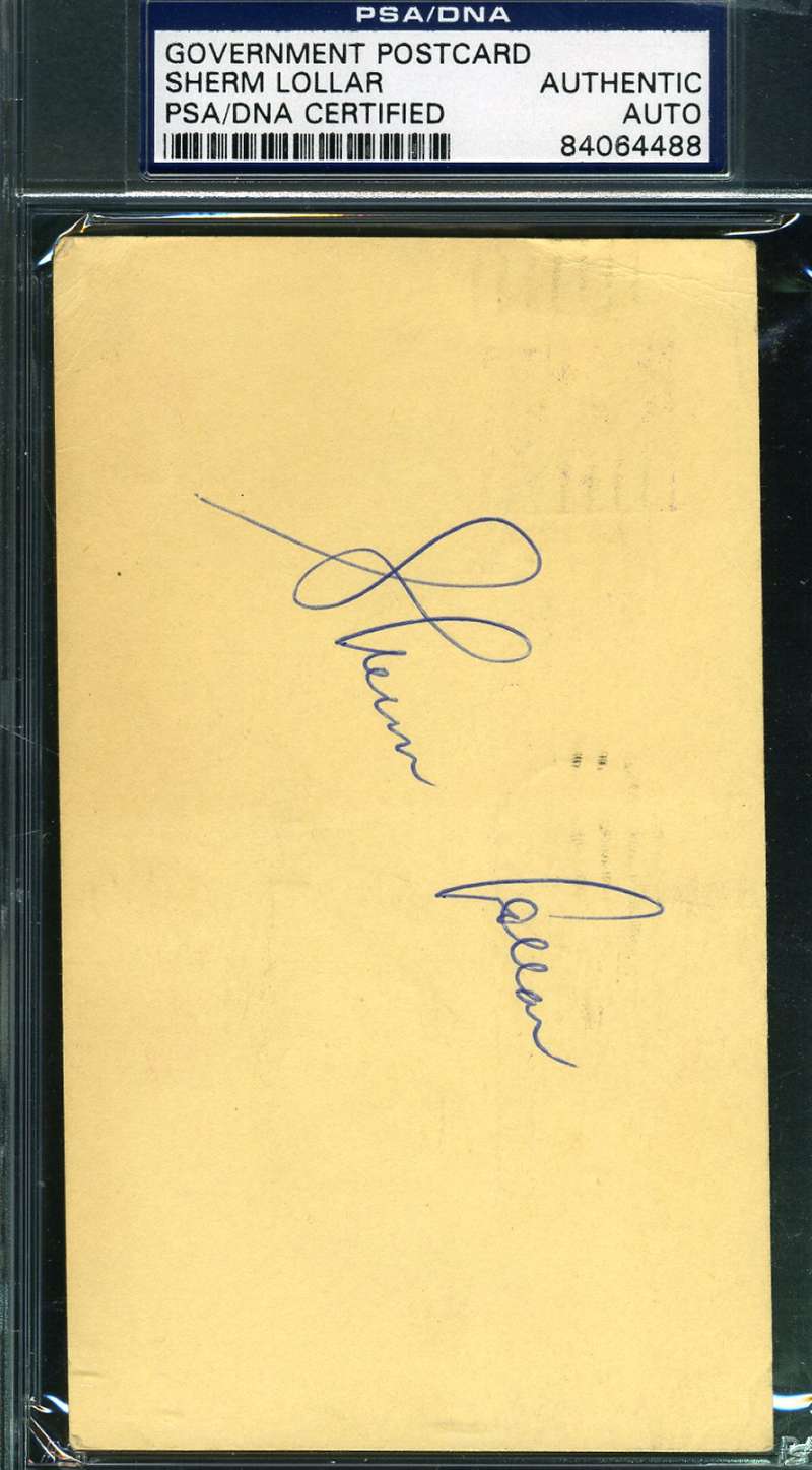 Sherm Lollar Psa Dna Coa Autograph 1959 Gpc Hand Signed Authentic