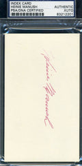 Heinie Manush Psa Dna Coa Autograph 3x5 Index Card Hand Signed Authentic