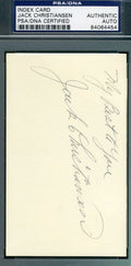 Jack Christiansen Psa Dna Coa Autograph 3x5 Index Card Hand Signed Authentic