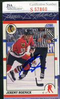 Jeremy Roenick Jsa Coa Autograph 1991 Score Rookie Authentic Hand Signed