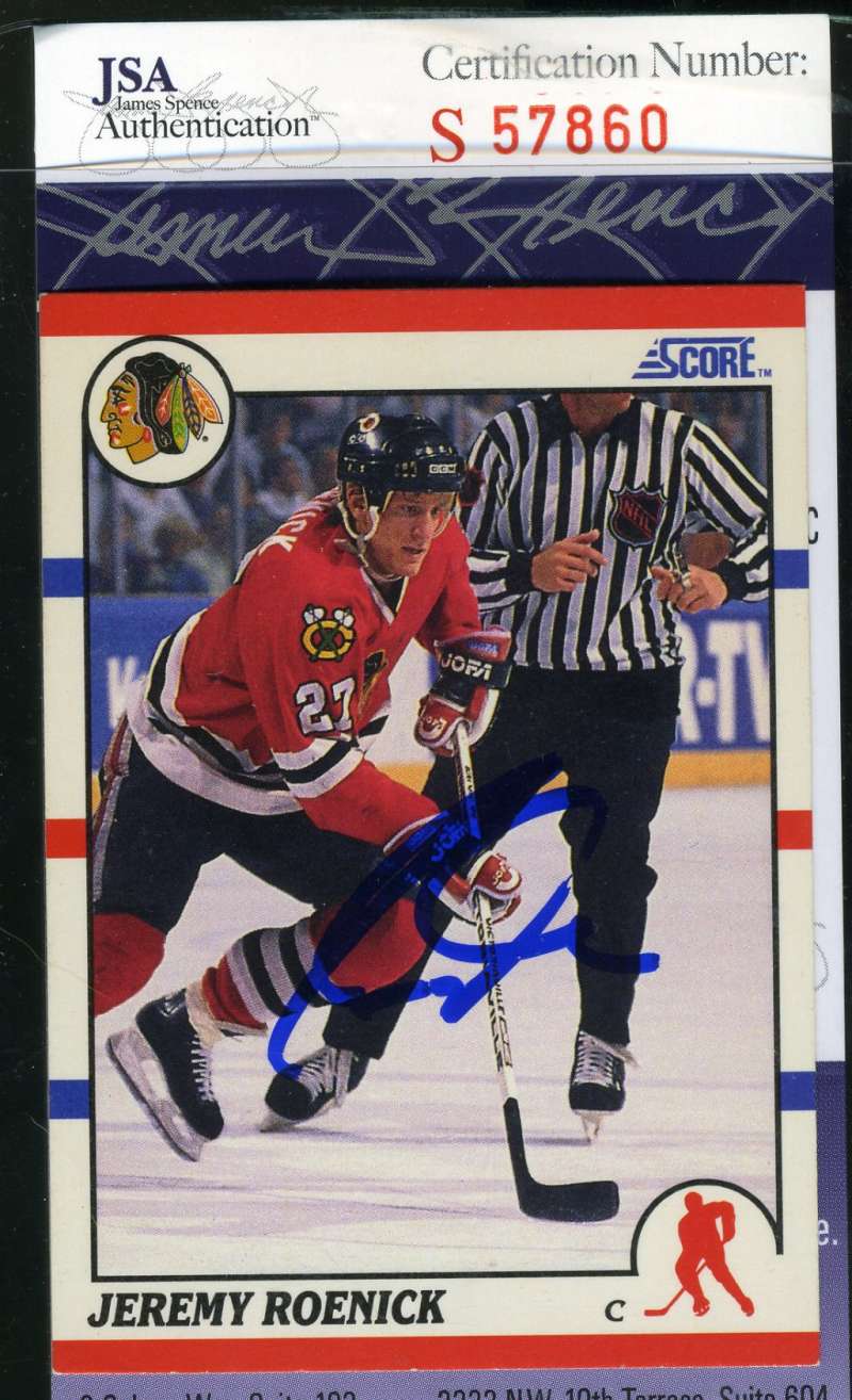 Jeremy Roenick Jsa Coa Autograph 1991 Score Rookie Authentic Hand Signed