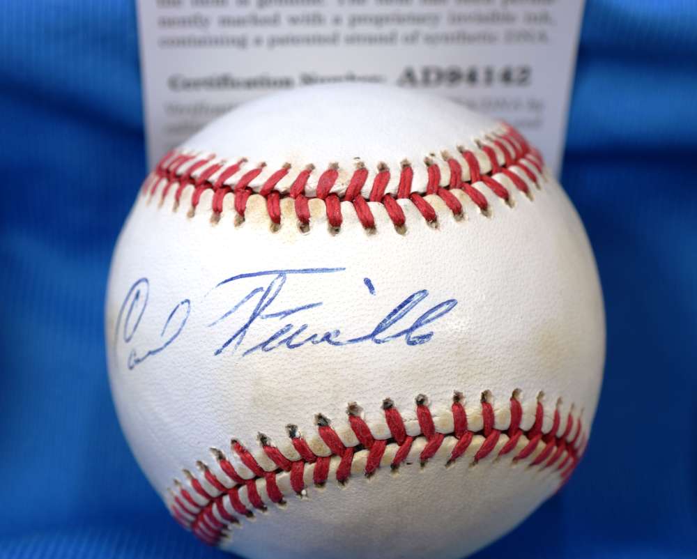 Carl Furillo Signed Psa Dna Coa National League Onl Baseball Authentic Autographed