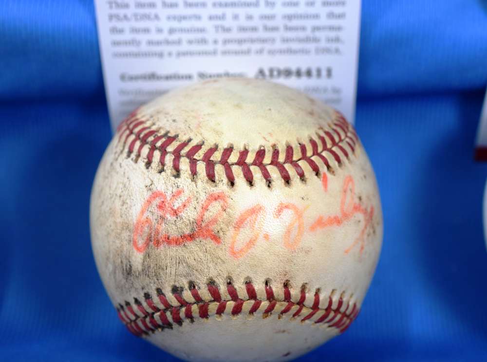 Charlie O Finley Signed Psa Dna Game Used Macphail American League Baseball Authentic Autograph