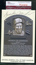 Sparky Anderson Jsa Coa Autograph Gold Hof Plaque Hand Signed Authentic