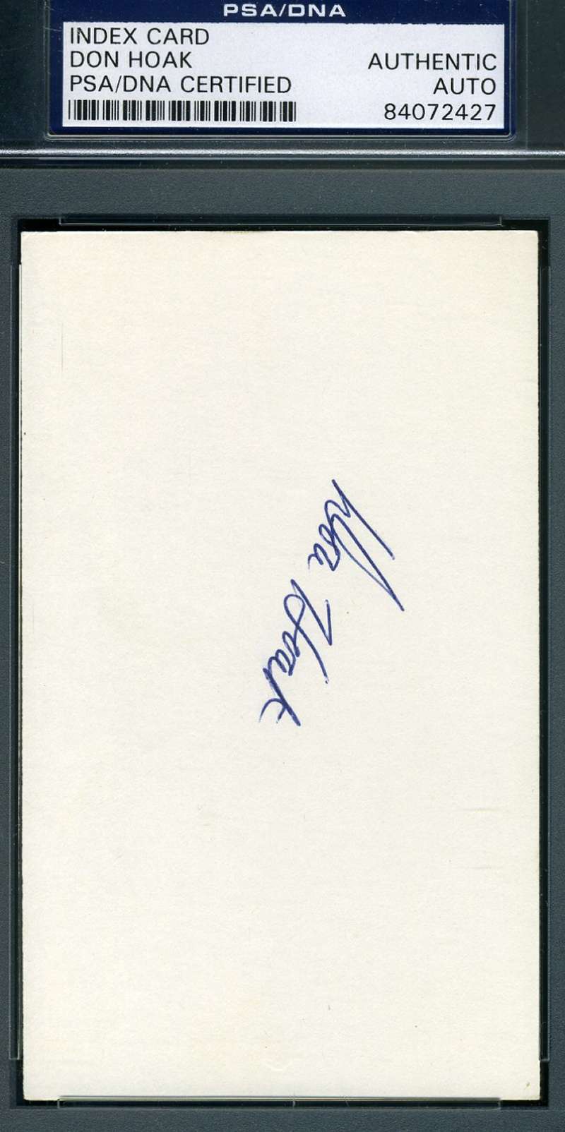 Don Hoak Mint Psa Dna Cert Autograph 3x5 Index Card Hand Signed Authentic