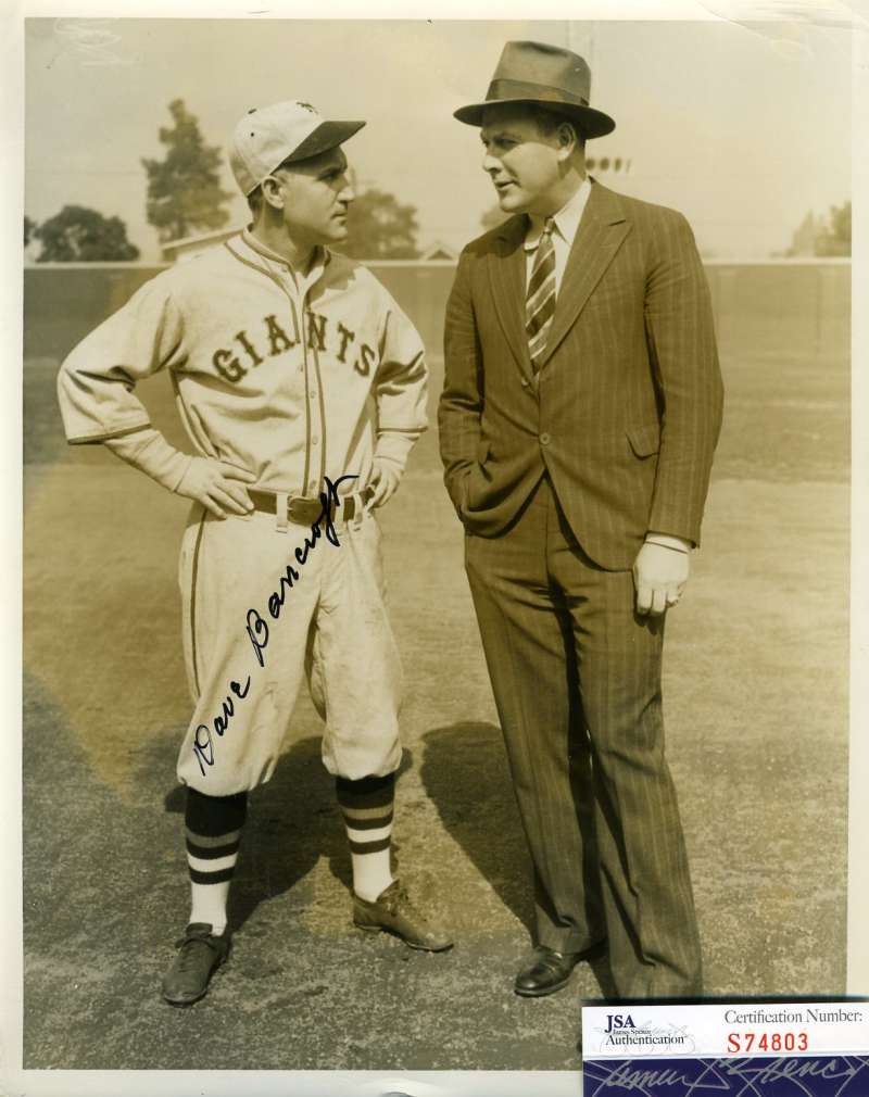 Dave Bancroft 1932 Jsa Coa Autographed 8x10 Photo  Hand Signed Authentic