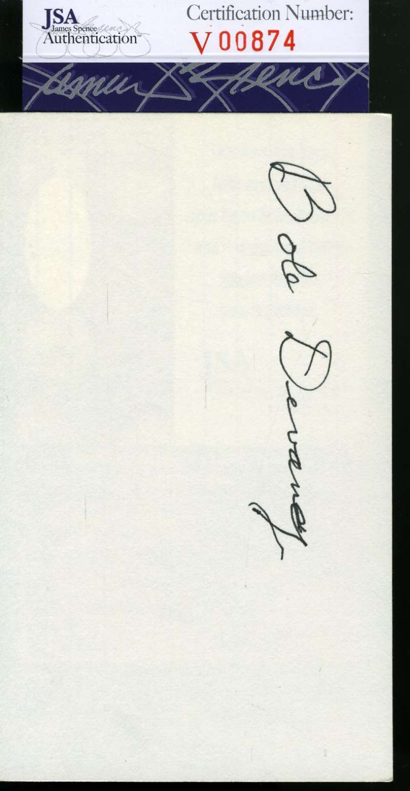 Bob Devaney Jsa Coa Autograph Nebraska 3x5 Index Card Hand Signed Authentic