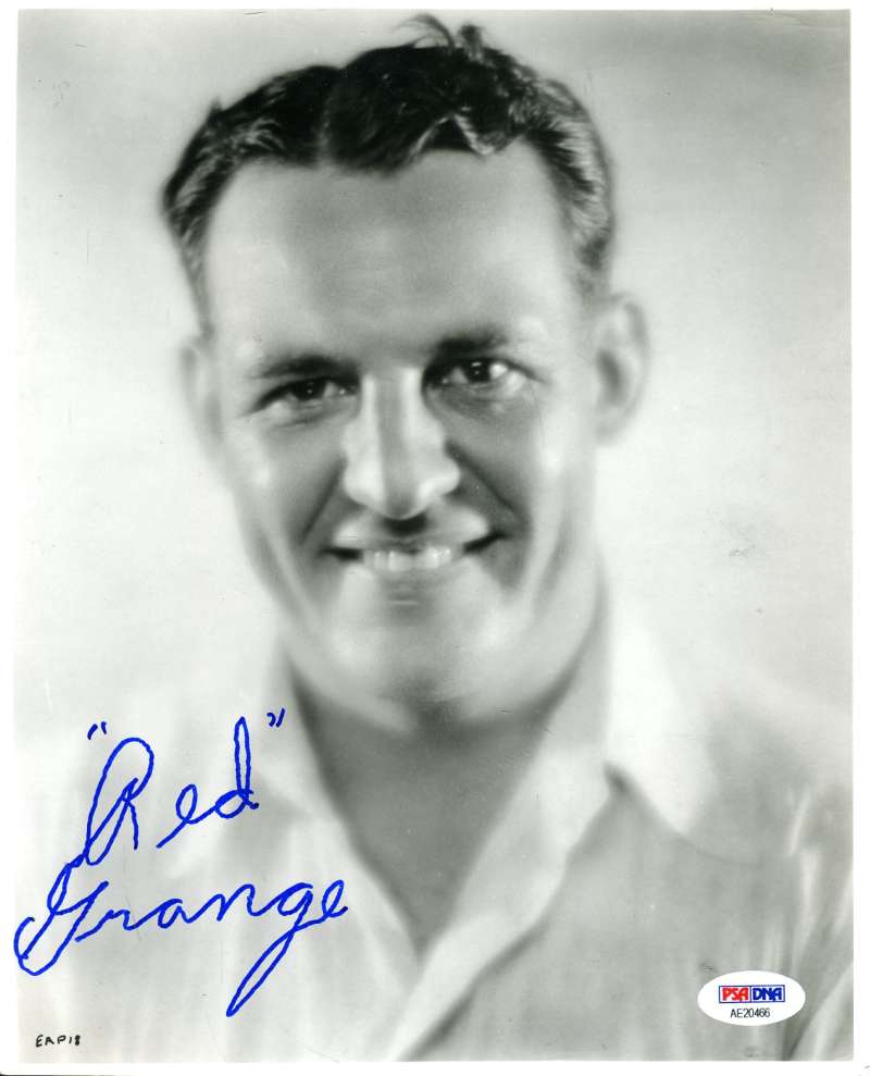 Red Grange Psa Dna Coa Autographed 8x10 Photo  Hand Signed Authentic