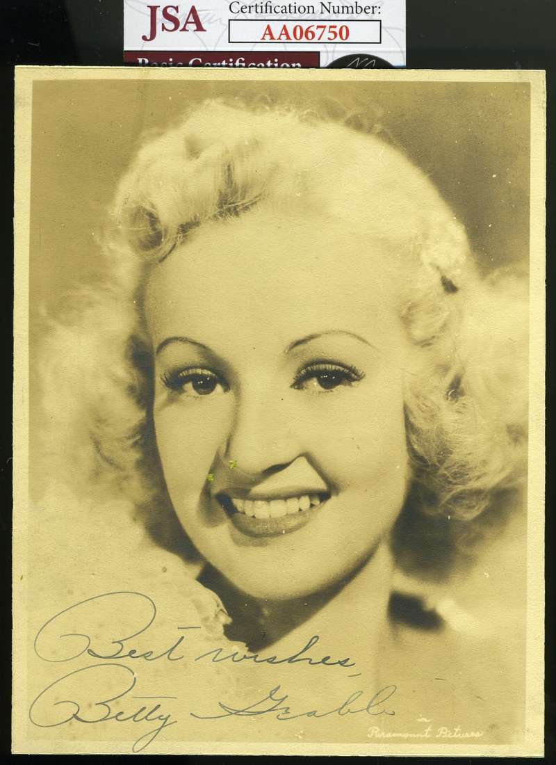 Betty Grable Jsa Coa Hand Signed 1939 5x7 Photo Autograph Authentic