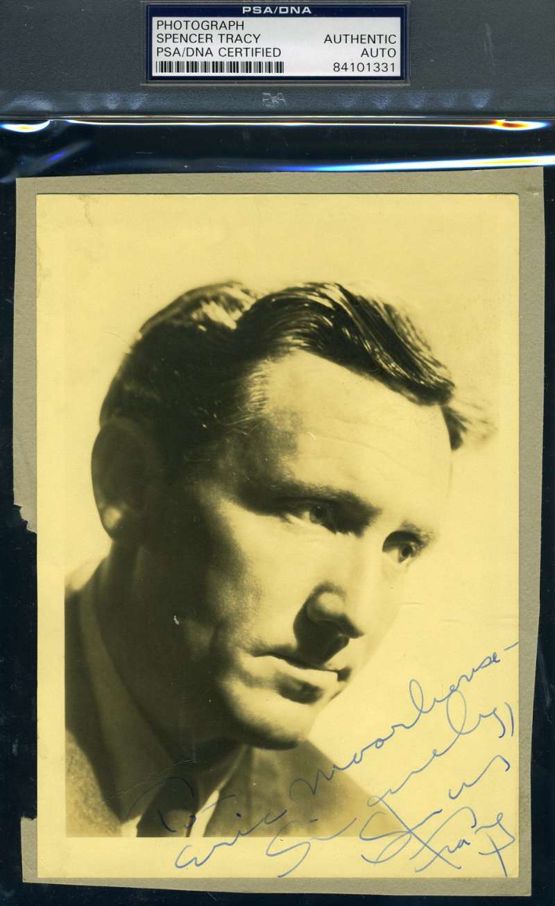 Spencer Tracy Psa Dna Cert Hand Signed Vintage 5x7 Photo Autograph Authentic