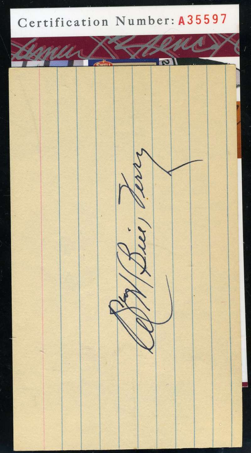 Bill Terry Jsa Coa Autograph 3x5 Index Card Hand Signed Authentic