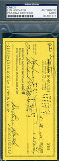 Les Horvath Psa Dna Coa Autograph Check Hand Signed Authentic Heisman