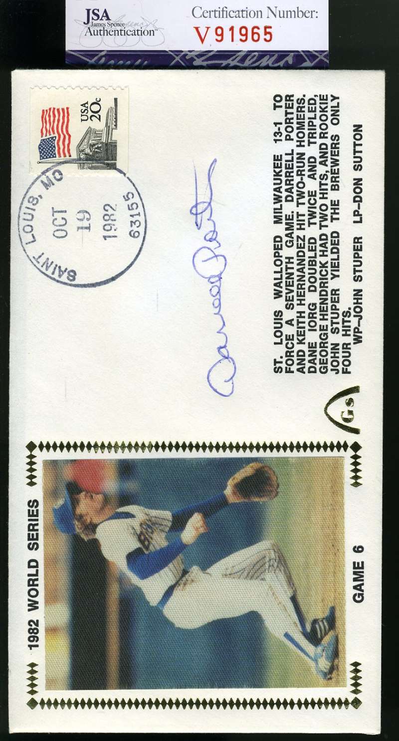 Darrell Porter Jsa Coa Autographed 1982 Ws Fdc Hand Signed Authentic
