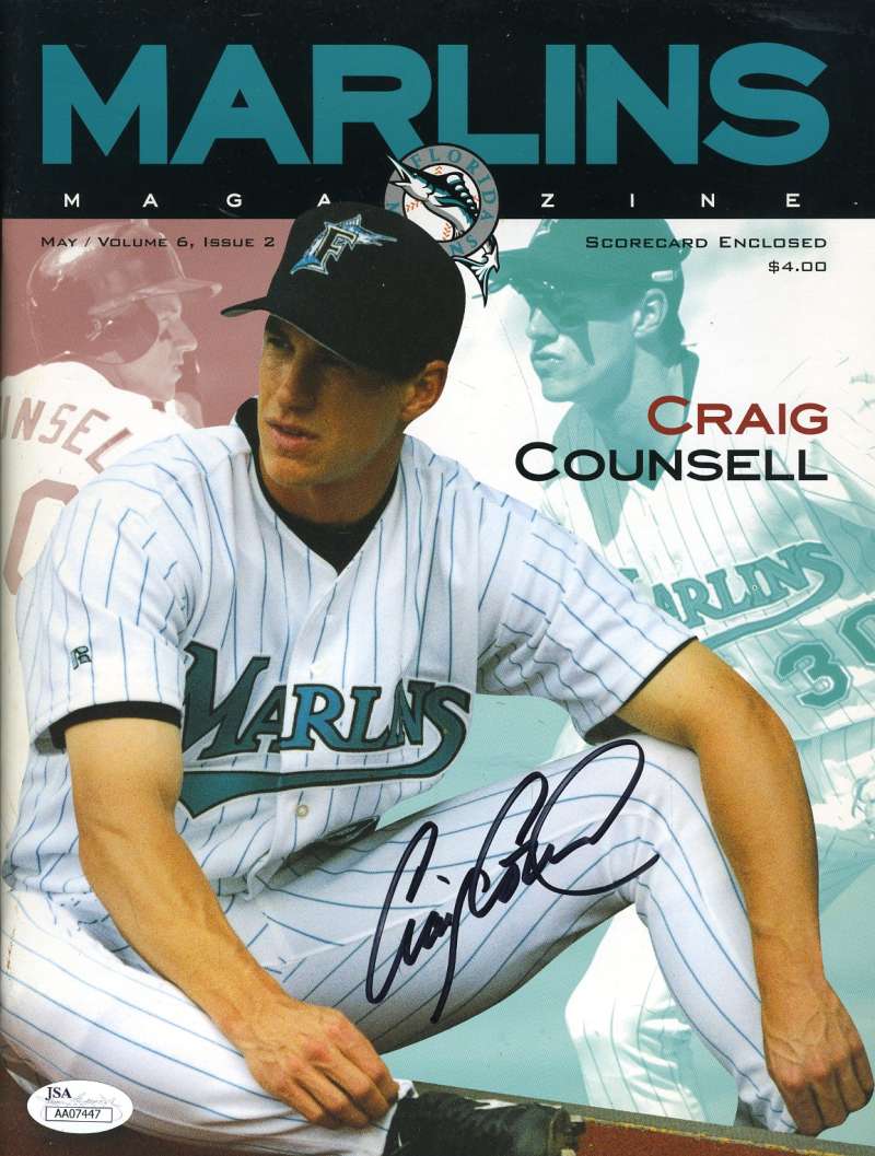 Craig Counsel Jsa Coa Autograph Marlins Magazine Hand Signed Authentic