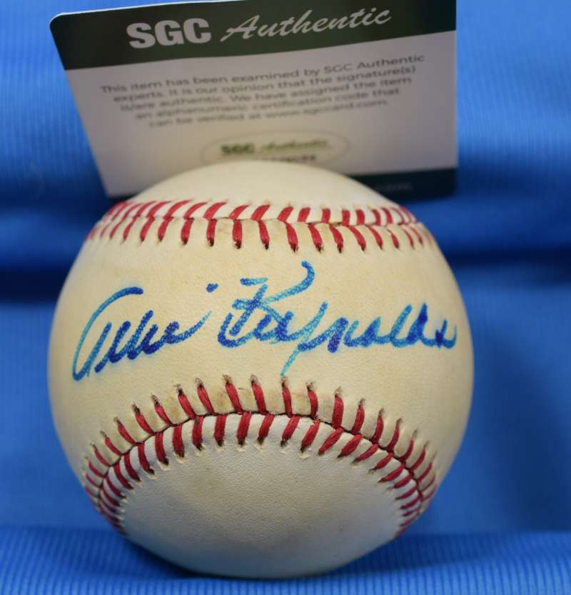 Allie Reynolds Sgc Coa Signed American League Oal Baseball Autograph Authentic