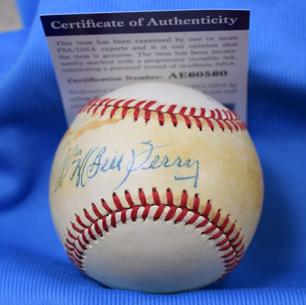 Bill Terry Psa Dna Coa Autograph Feeney National League Signed Baseball