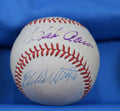 Hank Aaron Eddie Mathews Psa Dna Autograph Reach Cronin American League Signed Baseball