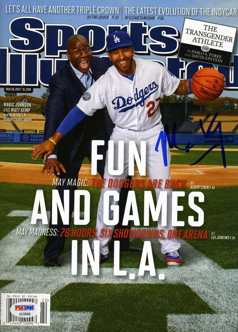 Matt Kemp Psa Dna Coa Autograph 2012 Dodgers Si Hand Signed Authentic