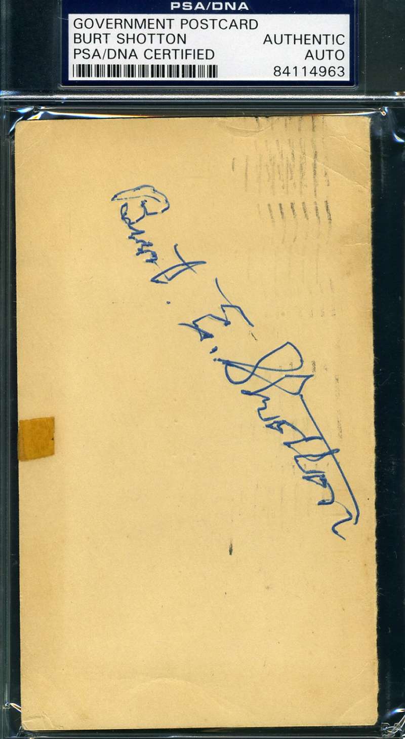 Burt Shotton Psa Dna Coa Autograph 1948 Gpc Postcard Hand Signed