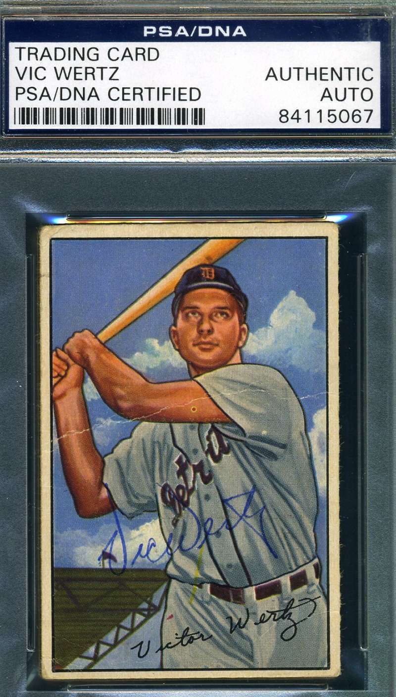 Vic Wertz Psa Dna Coa Autograph 1952 Bowman Authentic Hand Signed