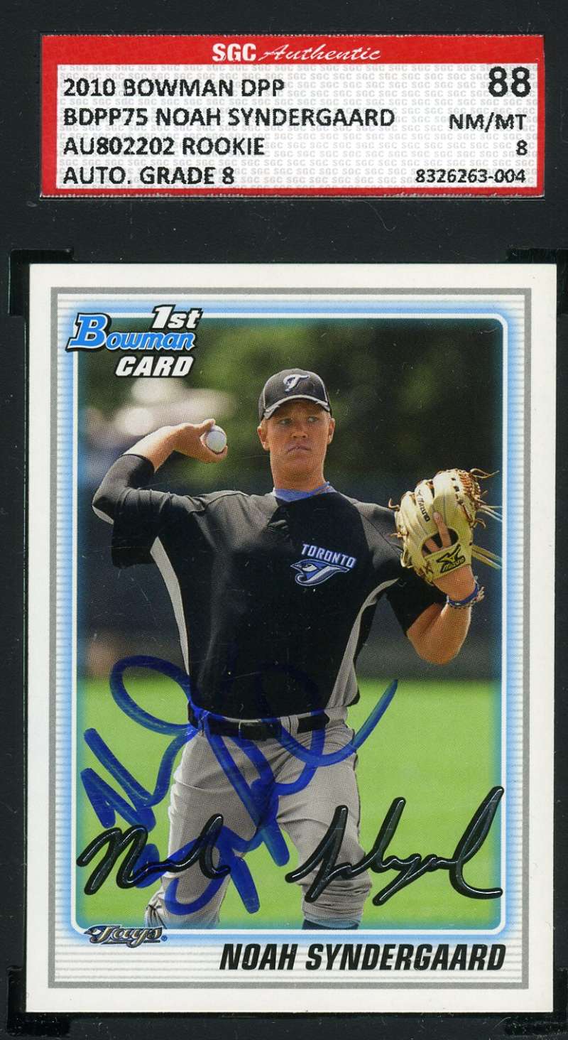 Noah Syndergaard Sgc Autograph 2010 Bowman Rookie Hand Signed