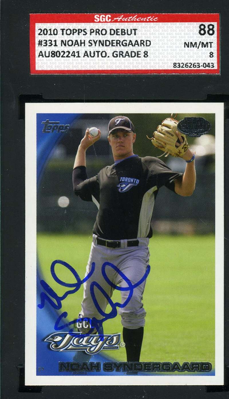 Noah Syndergaard Sgc Autograph 2010 Topps Debut Rookie Hand Signed