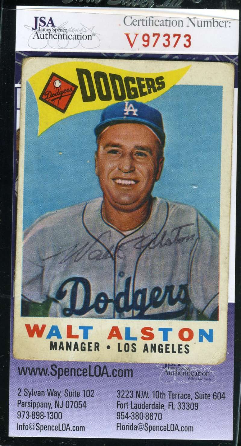 Walter Alston Jsa Coa Hand Signed 1970 Topps Authentic Autograph