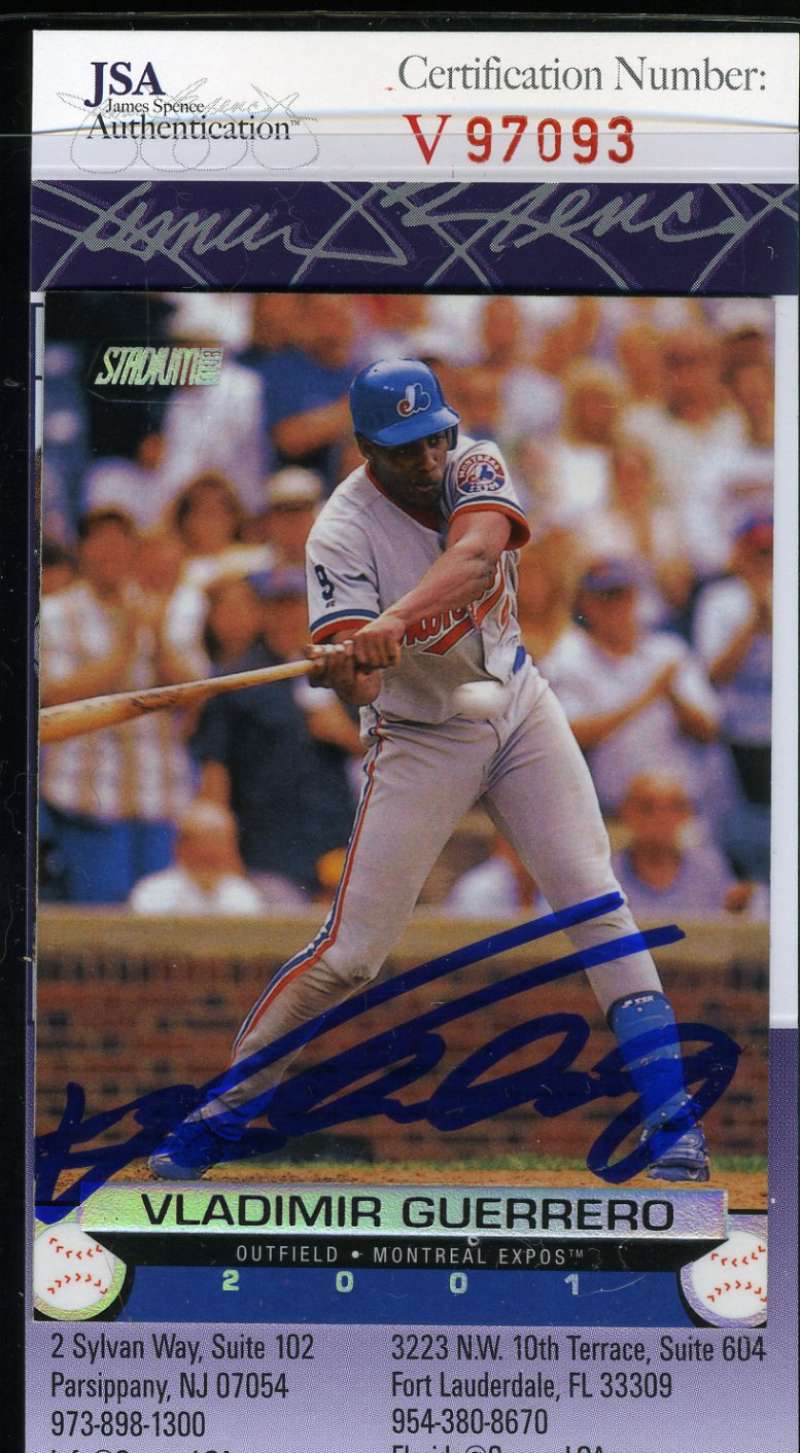 Vladimir Guerrero 2000 Stadium Club Jsa Coa Hand Signed Authentic Autograph